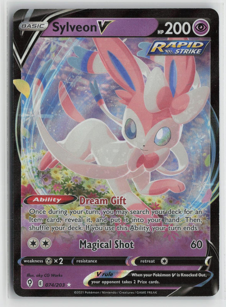 Sylveon V 074/203 Holo V Rare Evolving Skies Pokemon NM0