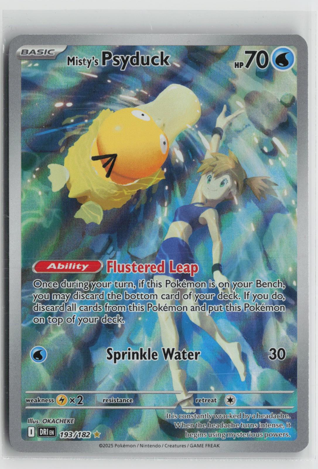 Misty's Psyduck 193/182 Illustration Rare Destined Rivals Pokemon Holo NM