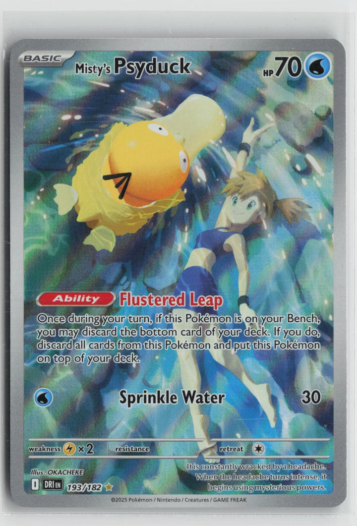 Misty's Psyduck 193/182 Illustration Rare Destined Rivals Pokemon Holo NM0