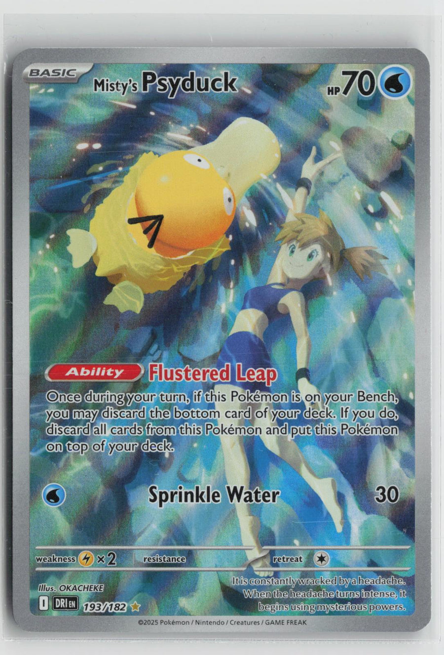 Misty's Psyduck 193/182 Illustration Rare Destined Rivals Pokemon Holo NM0