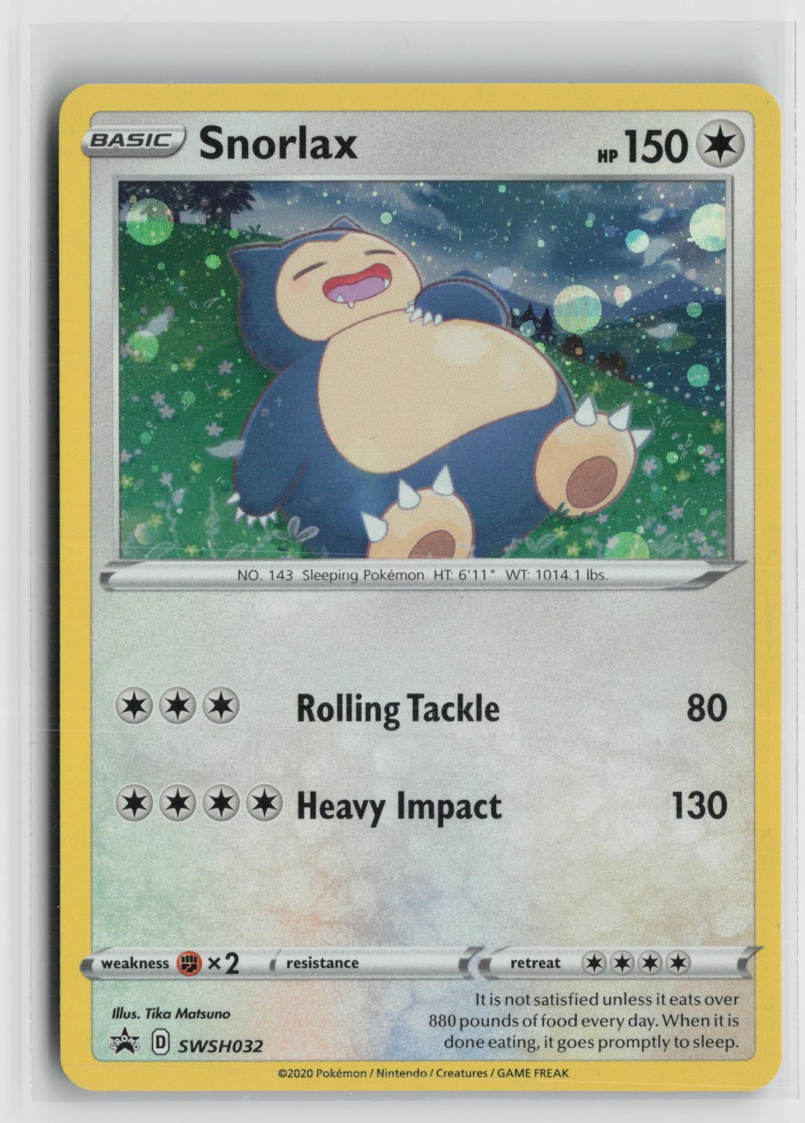 Snorlax SWSH032 Holo Promo Sword & Shield Promo Pokemon NM