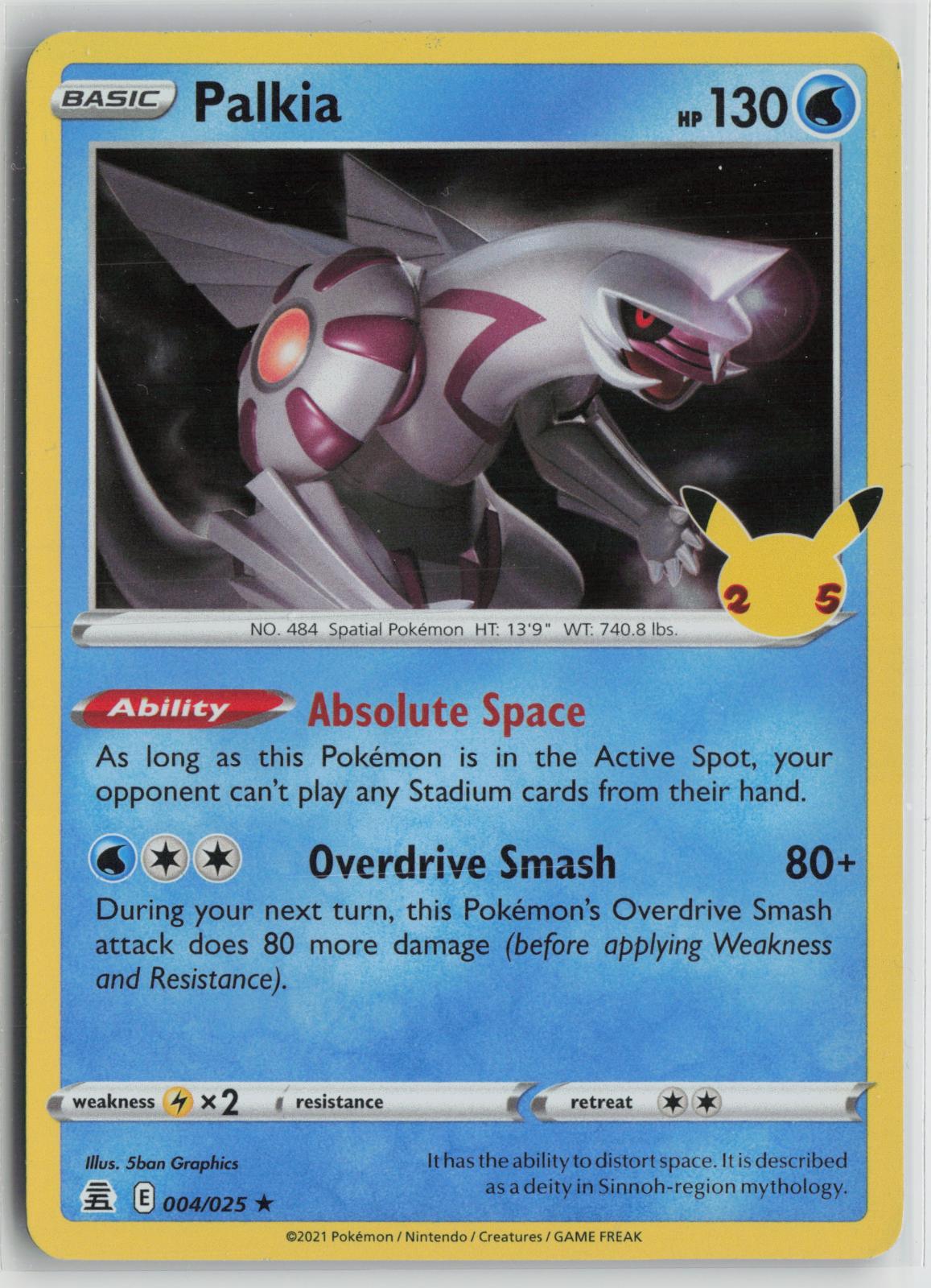 Palkia 004/025 Rare Celebrations Pokemon Holo NM