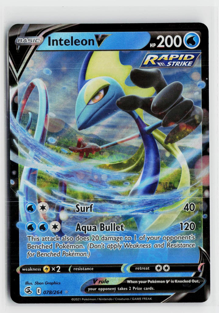 Inteleon V 078/264 Fusion Strike NM Holo V Rare Pokemon0