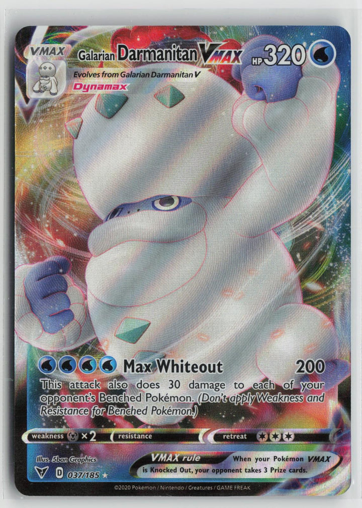 Galarian Darmanitan VMAX 037/185 Holo VMAX Rare Vivid Voltage Pokemon NM0