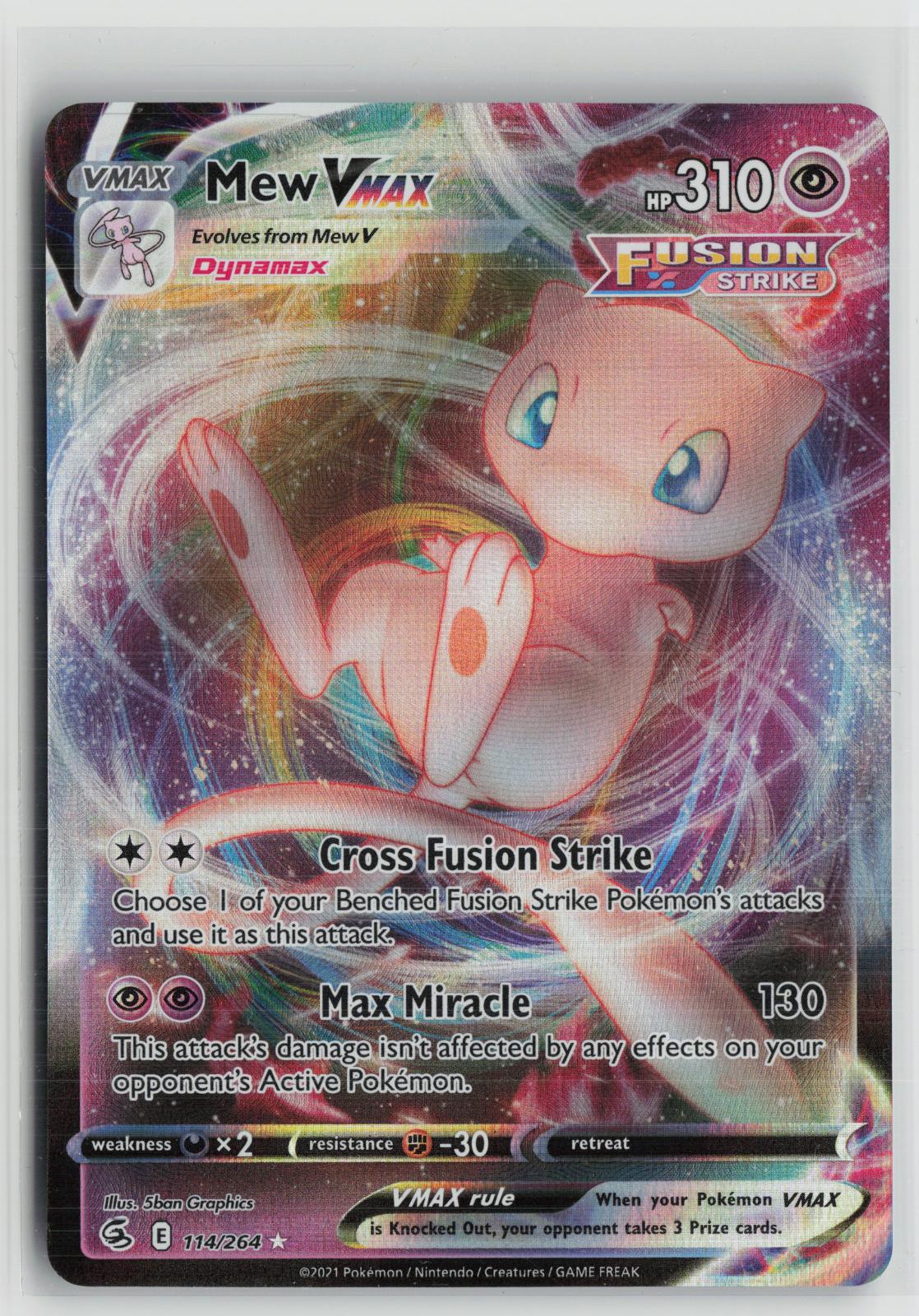 Mew VMAX 114/264 Holo VMAX Rare Fusion Strike Pokemon NM