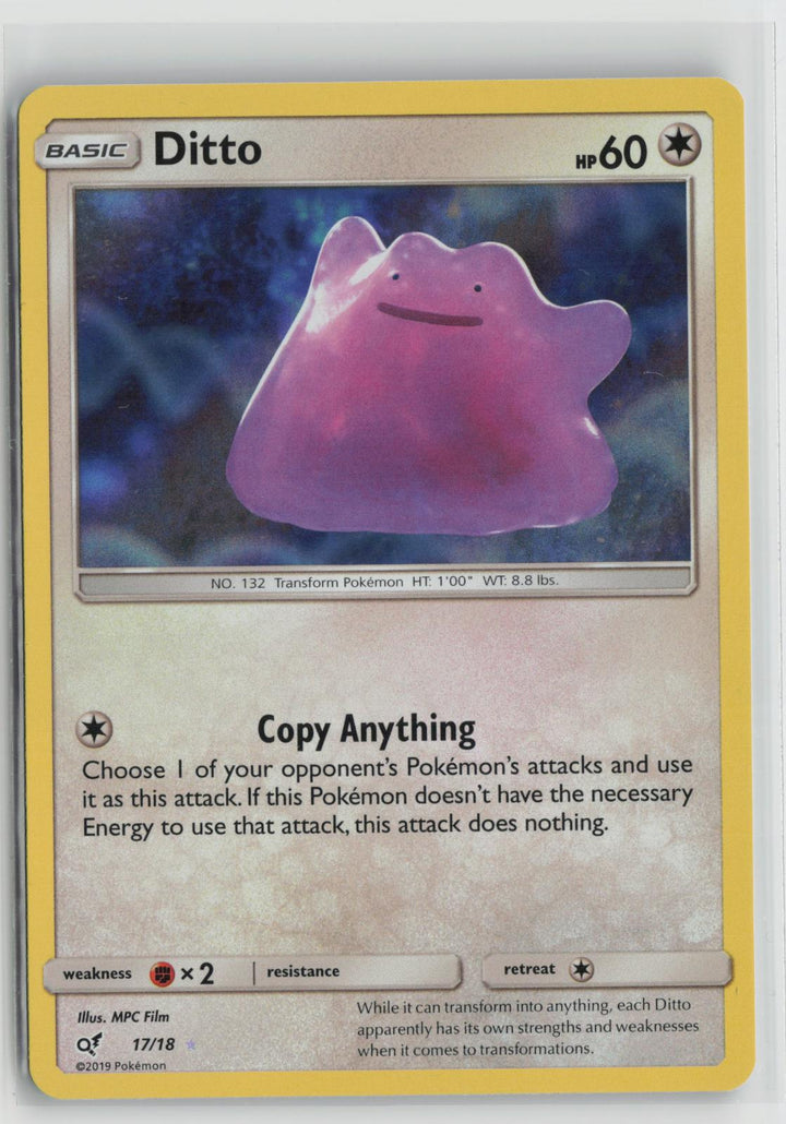 Ditto 17/18 Ultra Rare Detective Pikachu Pokemon NM0
