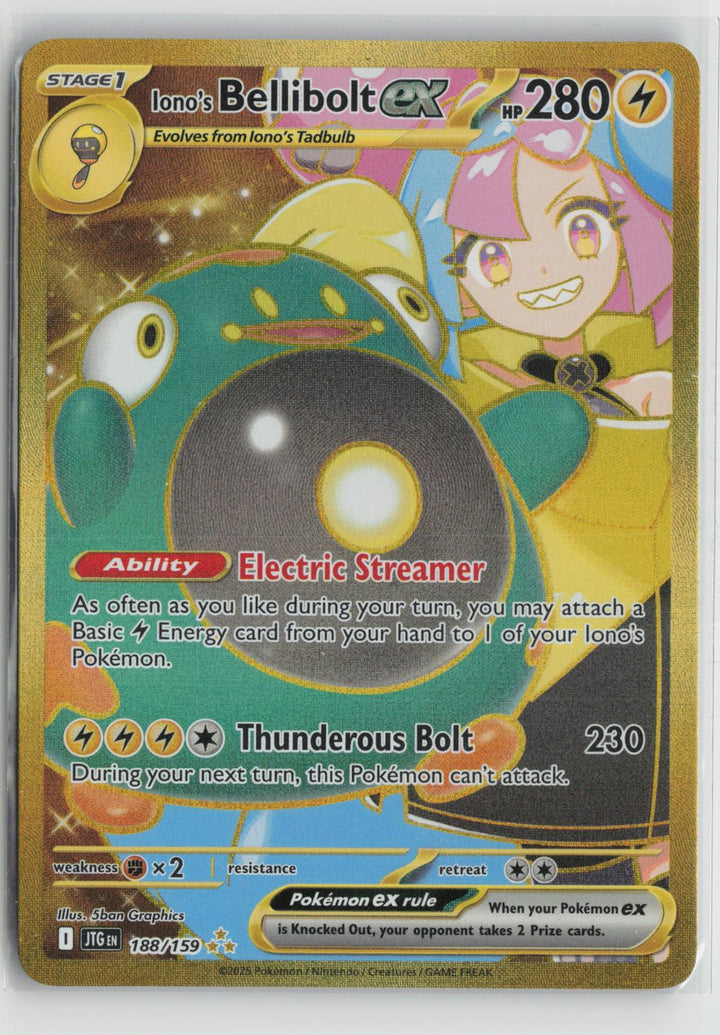 Iono's Bellibolt ex 188/159 Hyper Rare Journey Together Pokemon Holo NM0