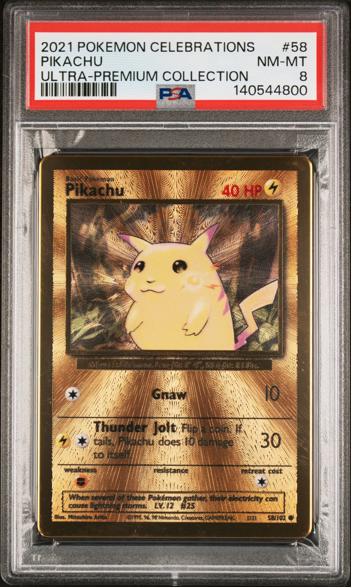 PSA 8 Pikachu 58/102 Celebrations Upc Gold Promo Pokemon