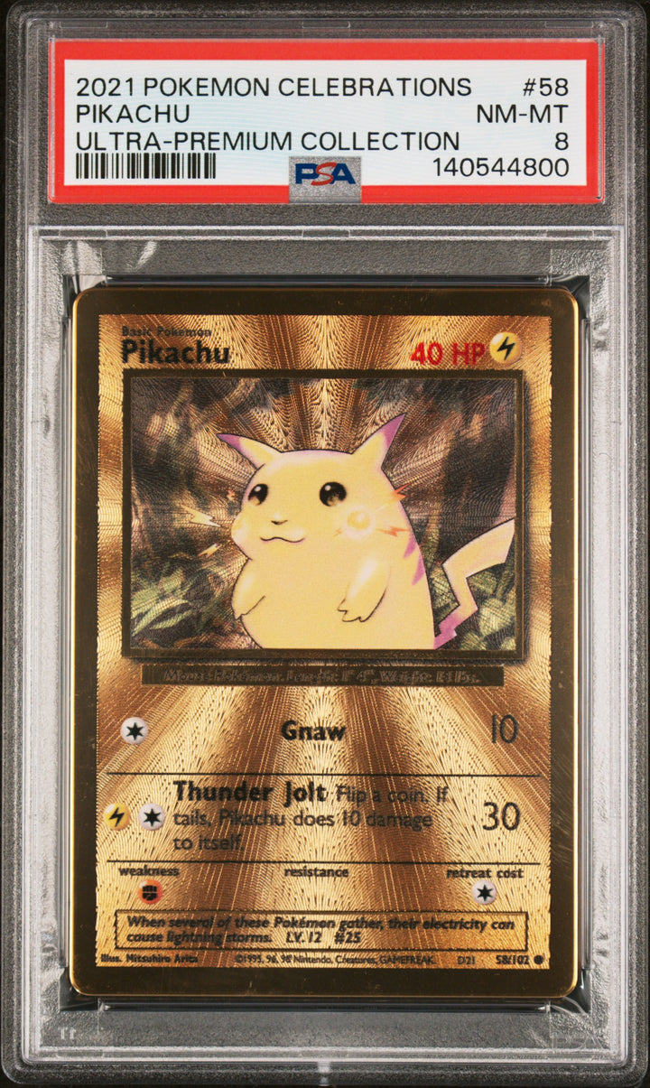 PSA 8 Pikachu 58/102 Celebrations Upc Gold Promo Pokemon0