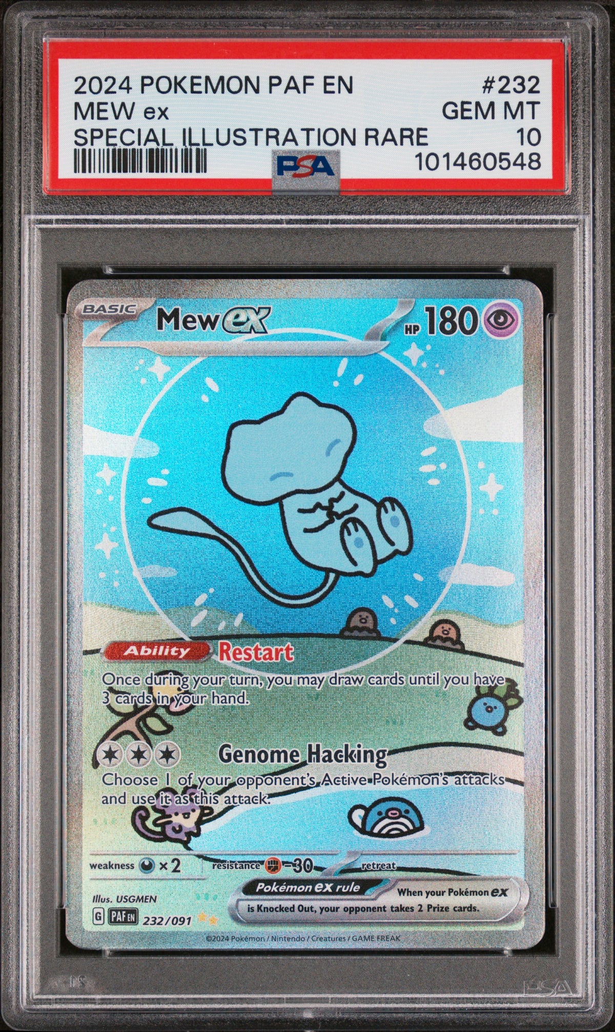 PSA 10 Mew EX 232/091 Special Illustration Rare Paldean Fates Pokemon