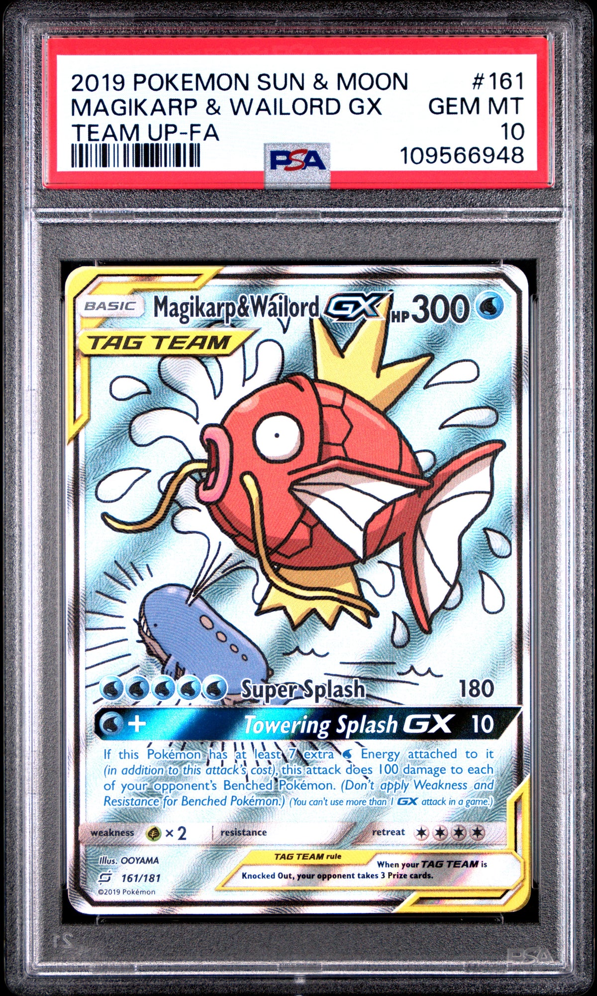 PSA 10 Magikarp & Wailord Gx 161/181 Team Up Pokemon
