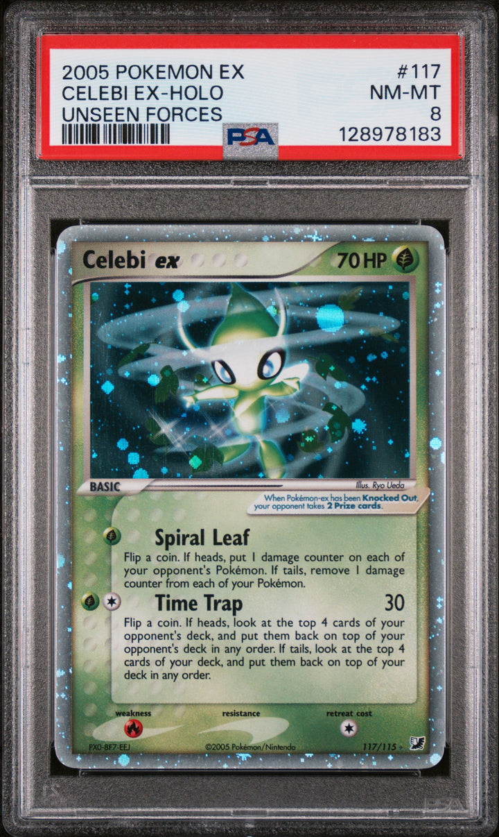 Celebi EX Holo 117/115 Unseen Forces Pokemon PSA 80