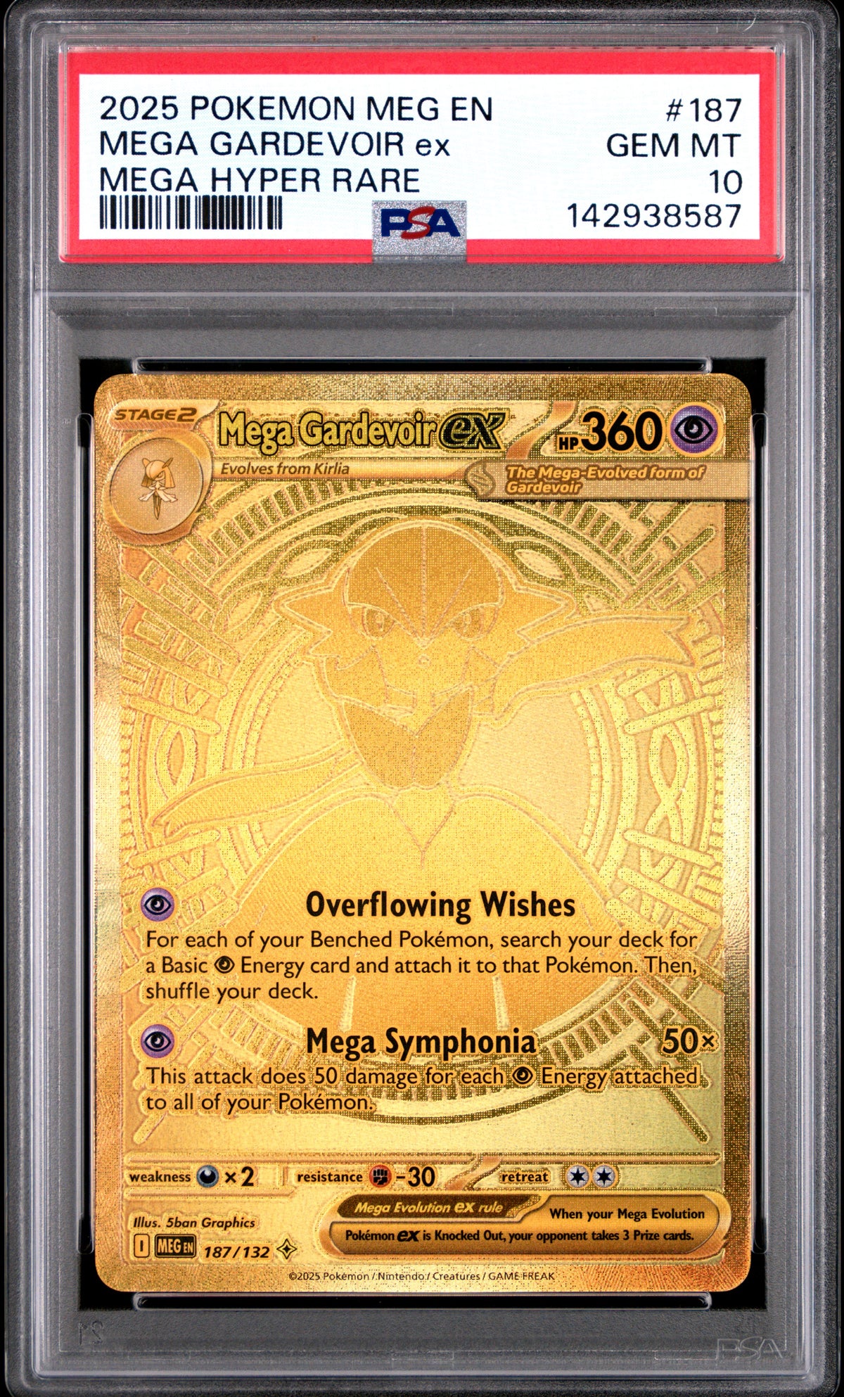 Mega Gardevoir EX 187/132 Hyper Rare Meg En-Mega Evolution Pokemon PSA 10