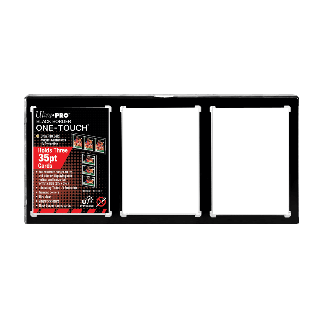 ULTRA PRO ONE TOUCH 3 Card Black Border Magnetic Closure